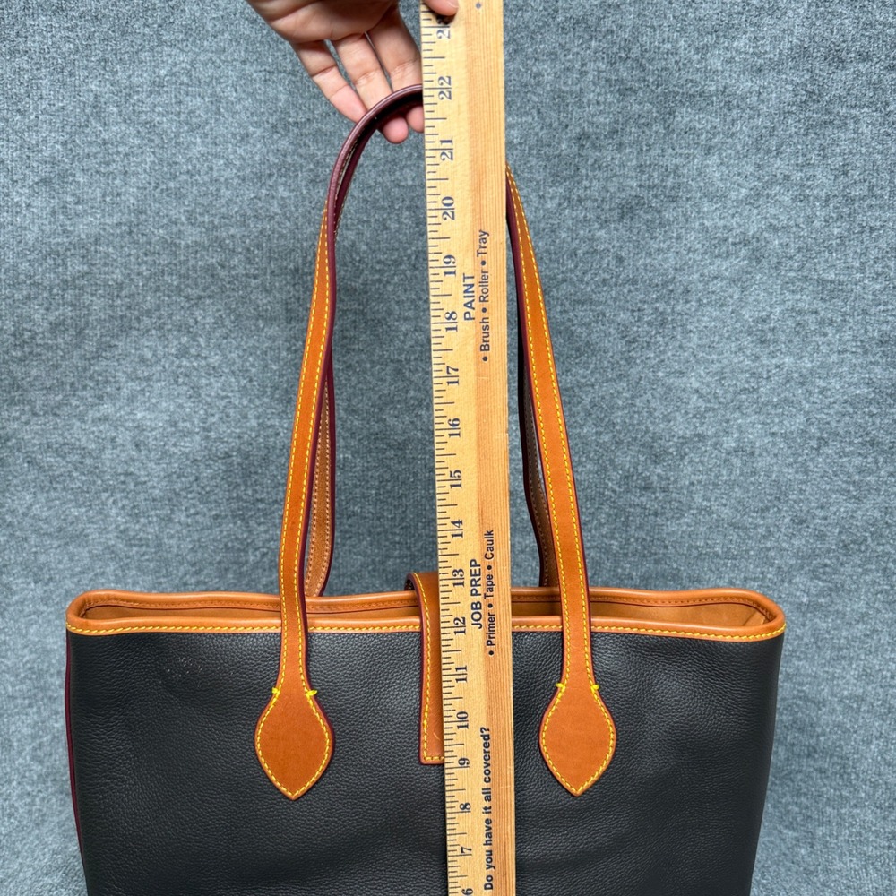 Dooney & Bourke Large Tote Shoulder Bag Brown Leather Top Handle Inner Pockets - Picture 8 of 13
